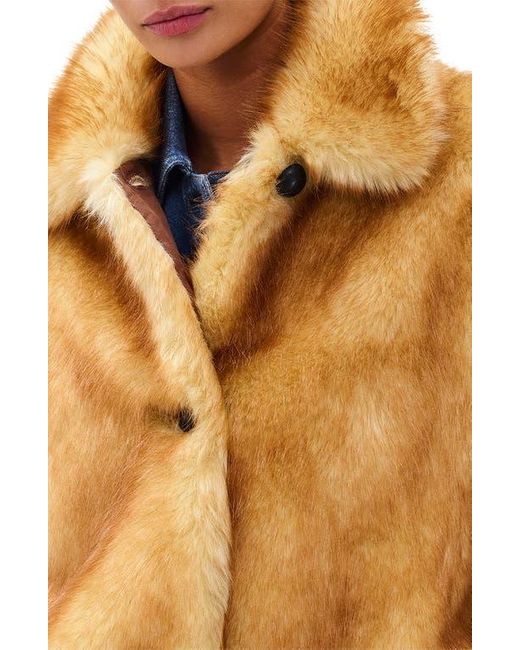 Rag & Bone Metallic Brenna Faux Fur Coat