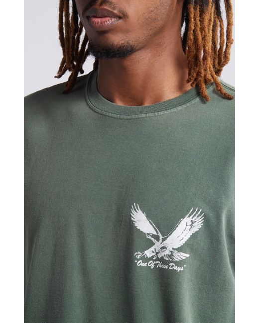 One Of These Days Green Screaming Eagle Graphic T-shirt for men