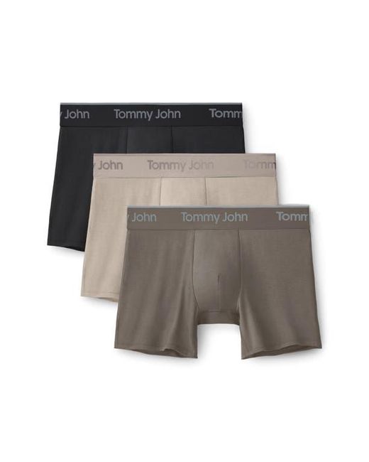 Tommy John Gray Assorted 3-Pack Second Skin 4-Inch Stretch Modal Boxer Briefs for men