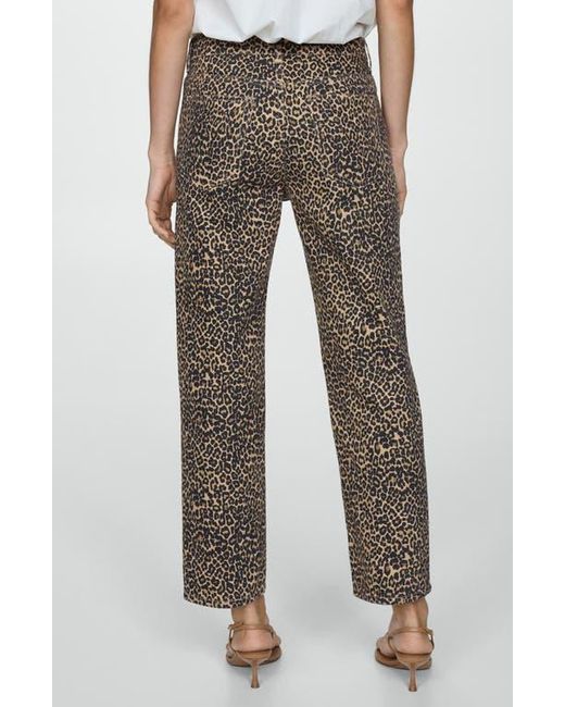 Mango Gray Leopard Print Jeans