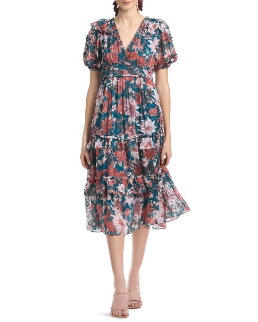 Sachin & Babi Veronica Floral Tiered Dress in Blue | Lyst