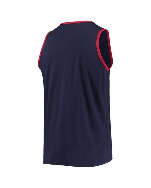 Men's Navy/Red New England Patriots Big & Tall Colorblocked T-Shirt