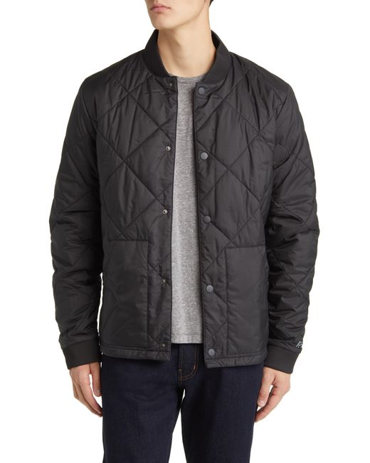 Tentree Diamond Quilted Water Resistant Bomber Jacket in Black for Men ...