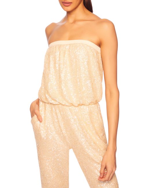 Susana Monaco Sequin Strapless Jumpsuit Lyst