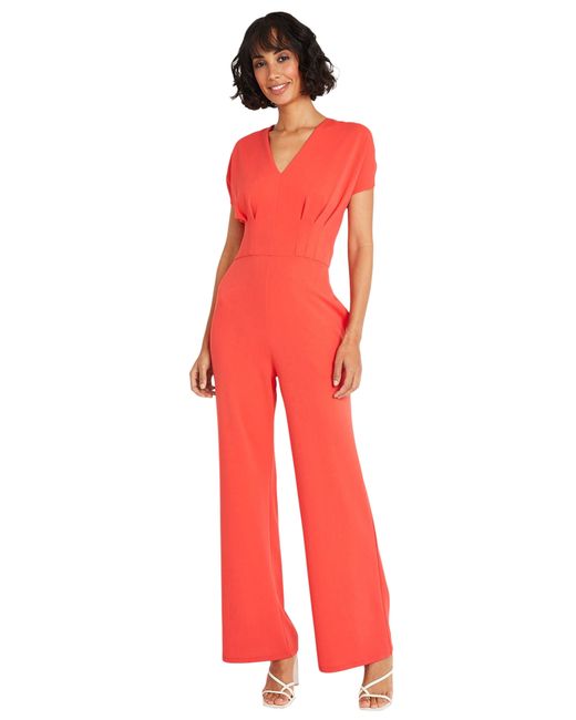 Maggy London Red Pleated Bodice Jumpsuit