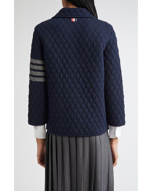 Thom Browne Blue 4-Bar Quilted Virgin Wool Blend Jacket