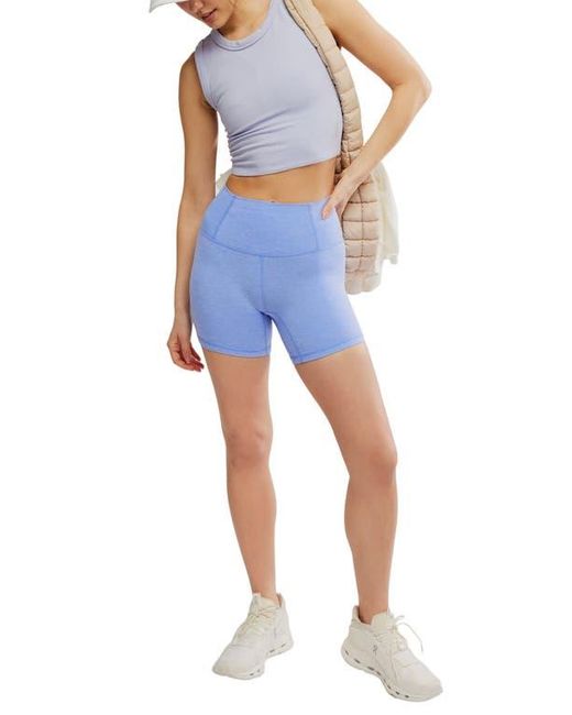 Free People Blue Fp Movement Never Better Heathered Bike Shorts