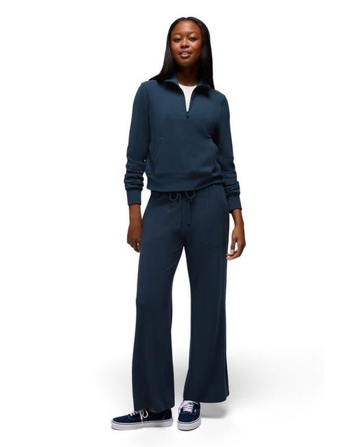 Prana Blue Willow West Crop Half-Zip Sweatshirt