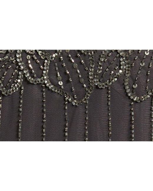 Pisarro Nights Black Beaded Cold Shoulder Gown