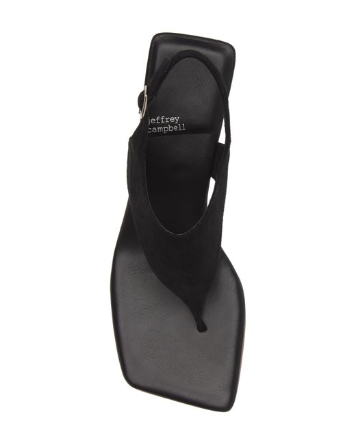 Jeffrey Campbell Black Midsummer T-strap Wedge Sandal