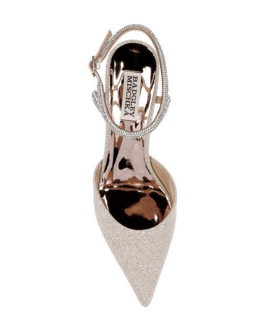 Badgley Mischka Metallic Autumn Pointed Toe Ankle Strap Pump