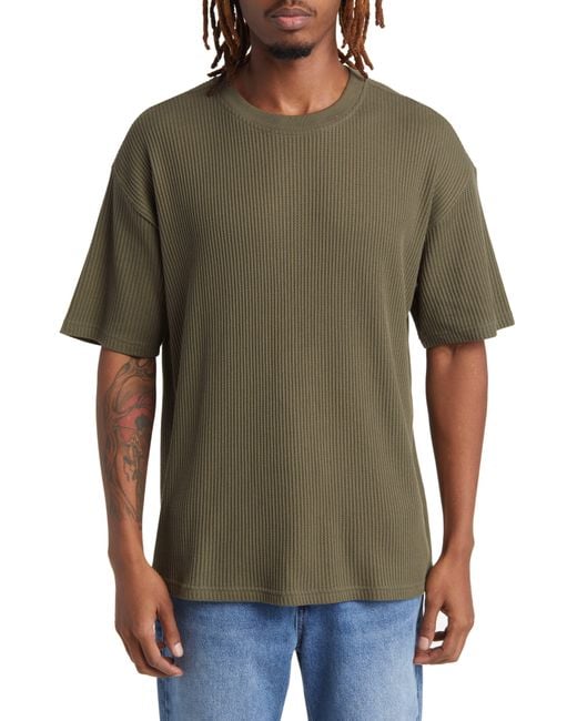 PacSun Green Boxy Waffle Knit T-shirt for men