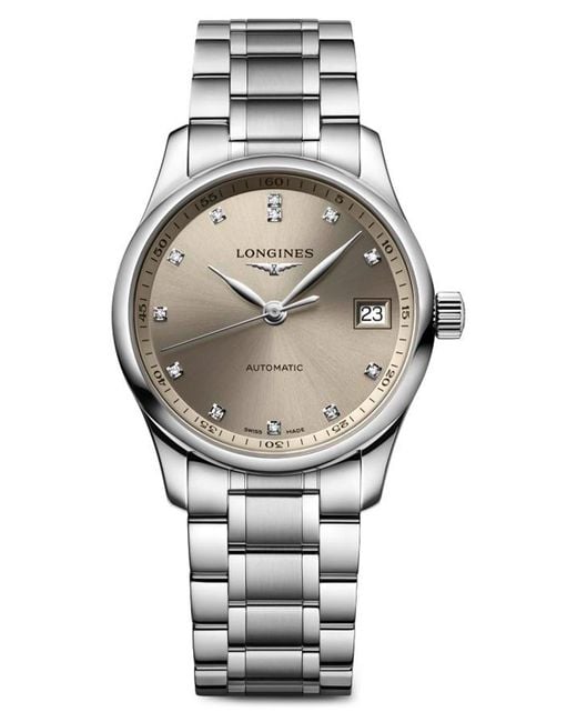 Longines Gray Master Automatic Bracelet Watch, 34Mm for men