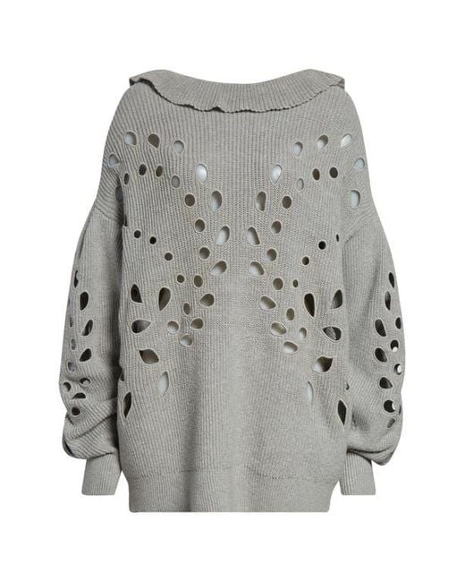 Ulla Johnson Gray Francia Cutout Sweater