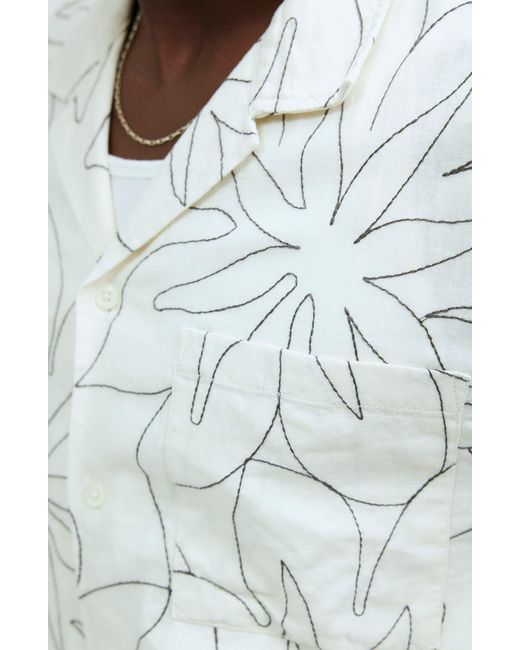 Madewell White Easy Embroidered Short-sleeve Shirt for men