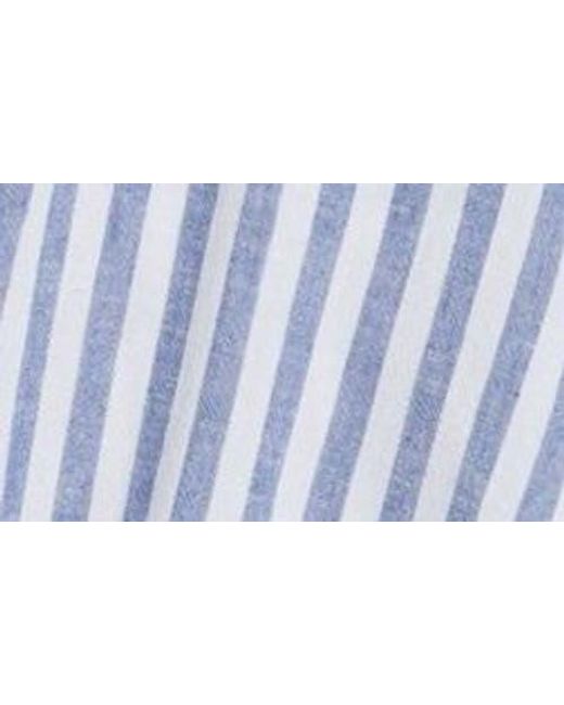 Beach Lunch Lounge Blue Vivica Stripe Twist Hem Button-Up Shirt
