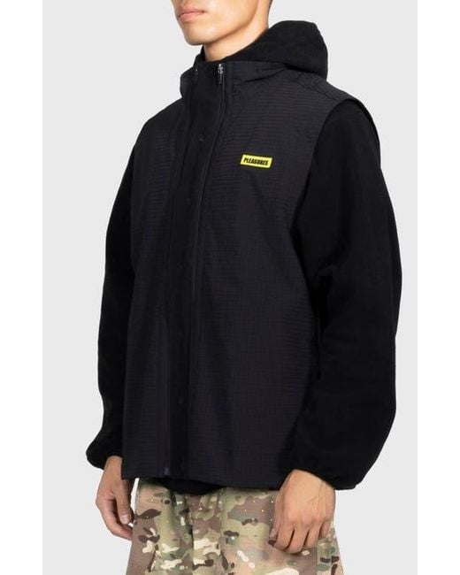 Pleasures Black Overture Convertible Jacket for men