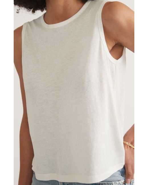 Marine Layer White Hemp & Cotton Blend Tank