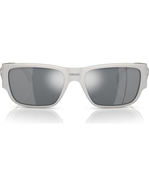 Versace Gray 56Mm Square Sunglasses for men