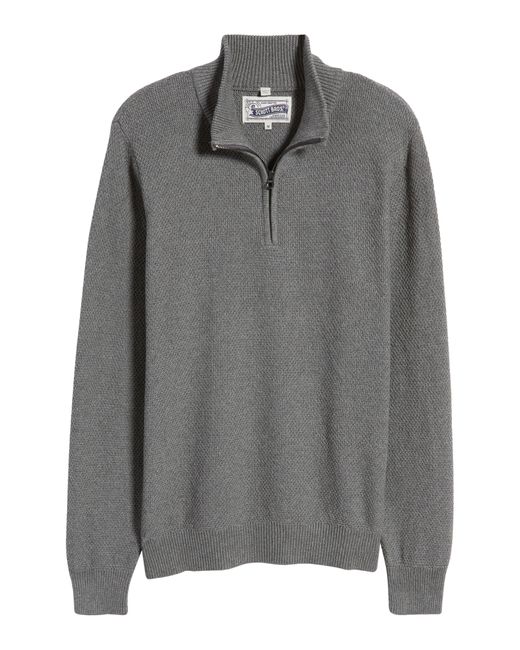 Schott Nyc Waffle Knit Quarter Zip Pullover in Gray for Men | Lyst