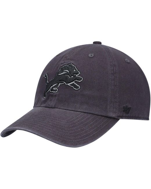 Men's '47 Black Detroit Lions Team Tonal Clean Up Adjustable Hat