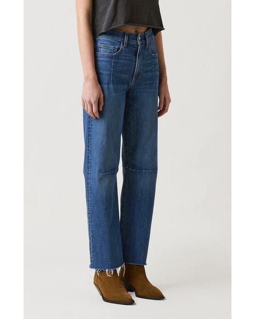 Le Jean Blue Pixie Raw Hem Barrel Jeans
