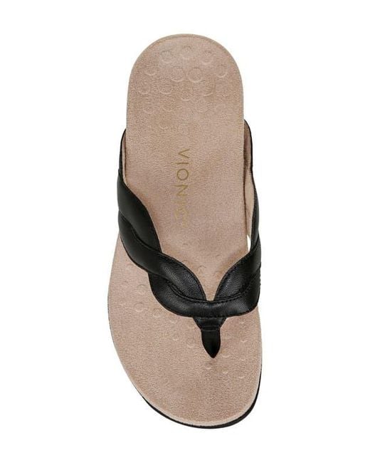 Vionic Black Bella Braid Flip Flop