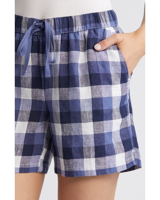 Caslon Blue Caslon(r) Linen Blend Drawstring Shorts