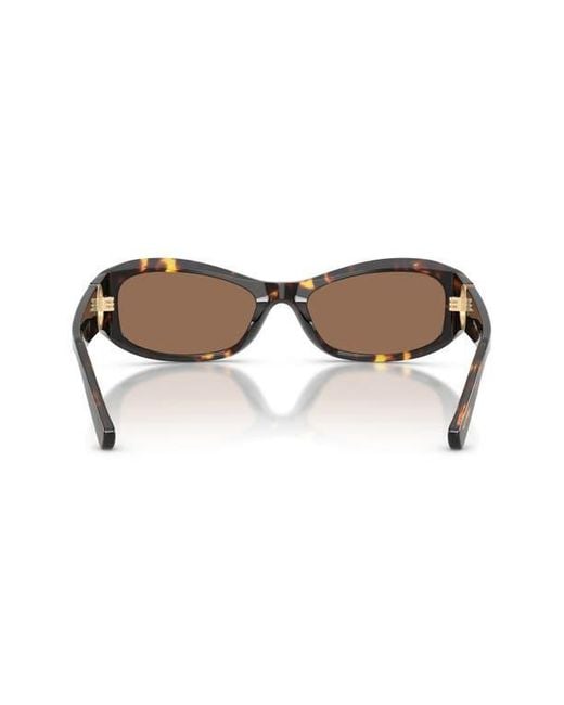 Tory Burch Brown 55Mm Rectangular Sunglasses