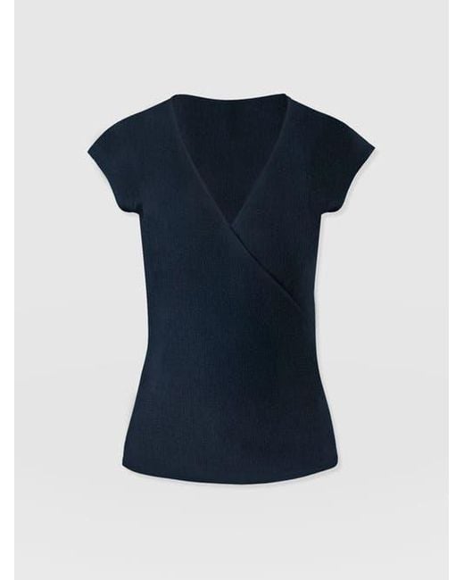 Saint + Sofia Blue Rosa Wrap Top