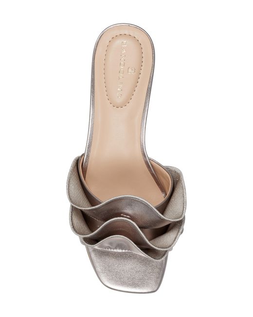 Bandolino Gray Rista Metallic Ruffle Slide Sandal