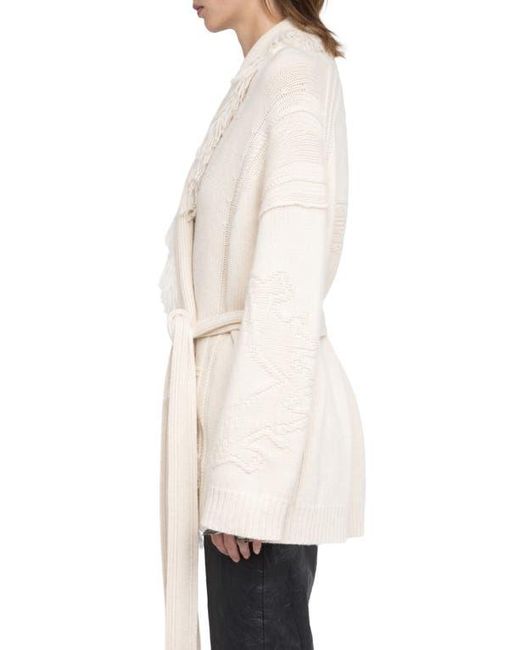 Zadig & Voltaire Natural Wool & Cashmere Wrap Cardigan