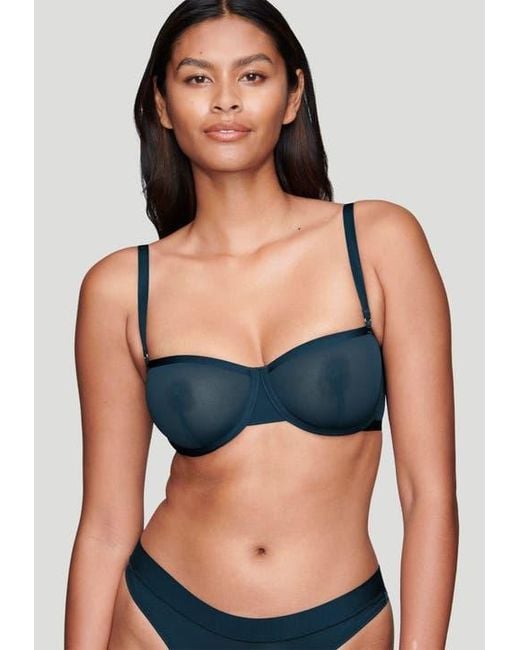CUUP Blue The Balconette Mesh Underwire Bra