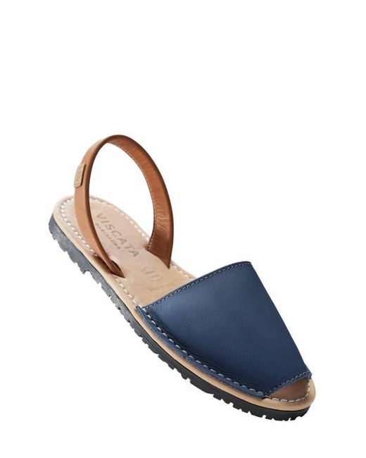 VISCATA Blue Menorquina Leather Avarca Sandals