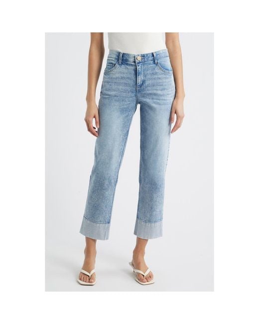 Wit & Wisdom Blue High Waist Cuff Hem Jeans