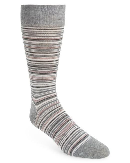 Cole Haan Gray Multistripe Crew Socks for men