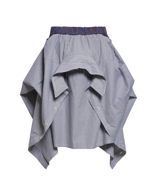 MERYLL ROGGE Gray Shorts Detail Stripe Cotton Button-up Shirt