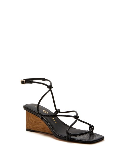Katy Perry The Irisia Strappy Wedge Sandal in Black | Lyst