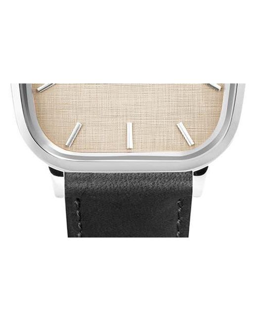 Daniel Wellington Black Marlon Sheffield Linen Leather Strap Watch, 32Mm X 36Mm for men
