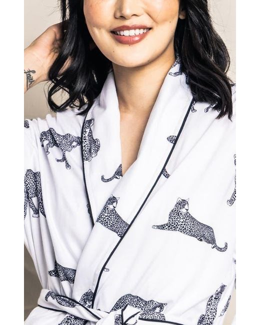 Petite Plume White Panthere De Paris Pima Cotton Robe