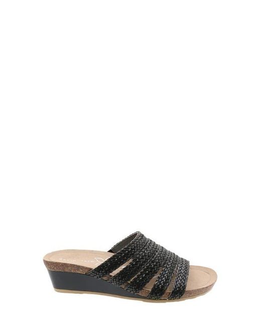 David Tate Gray Fabiana Platform Wedge Slide Sandal