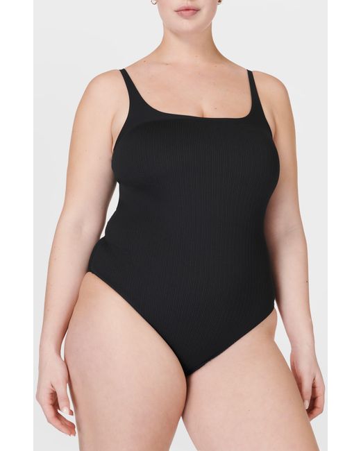 Sweaty Betty Black Capri Crinkle One-piece Swimsuit