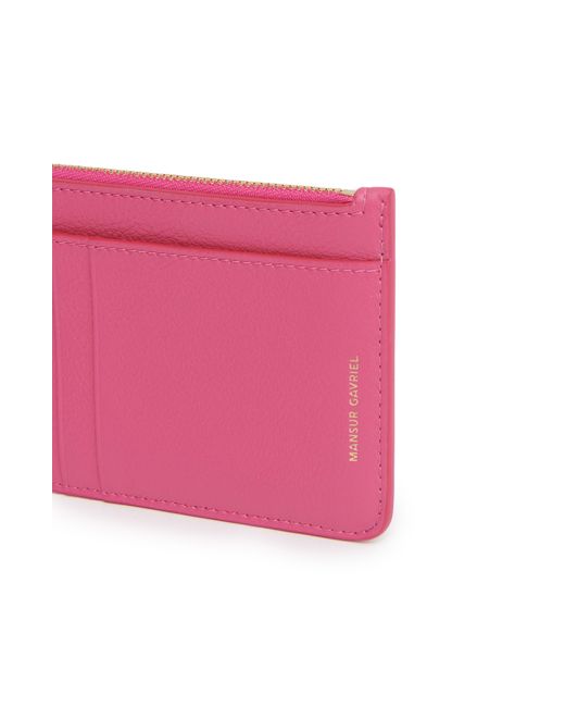 Mansur Gavriel Pink Leather Zip Card Holder