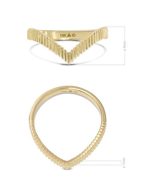 DEVATA Metallic Chevron Ring