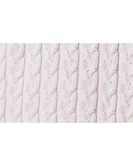 Papinelle White Cozy Cable Long Sleeve Pajama Top