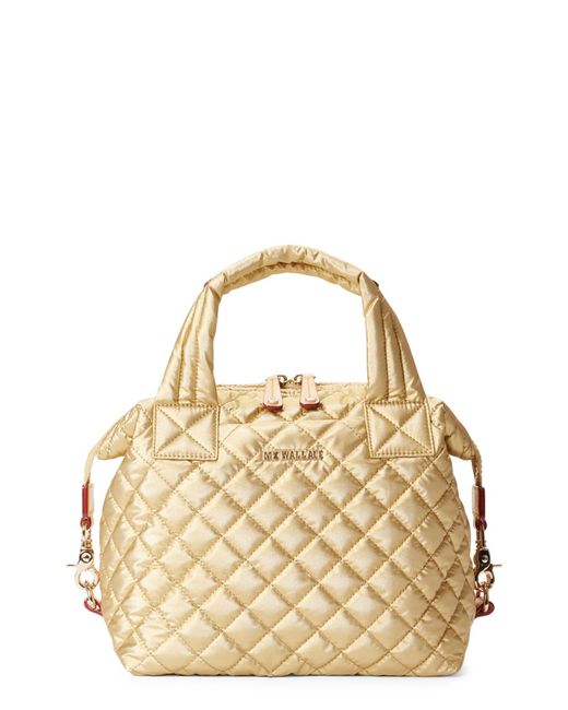 MZ Wallace Metallic Small Sutton Deluxe Quilted Nylon Crossbody Bag