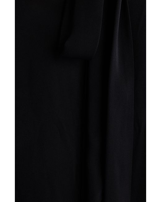 Balenciaga Black Mixed Media Tie Neck Reversible Wool Cardigan