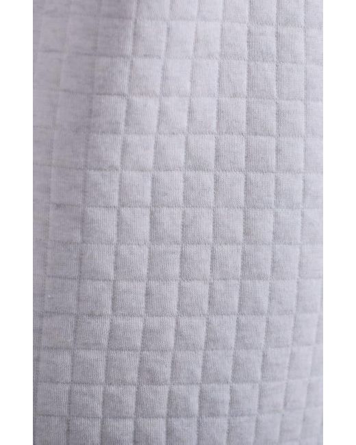 Bugatchi Gray Waffle Quarter Zip Cotton Blend Pullover for men