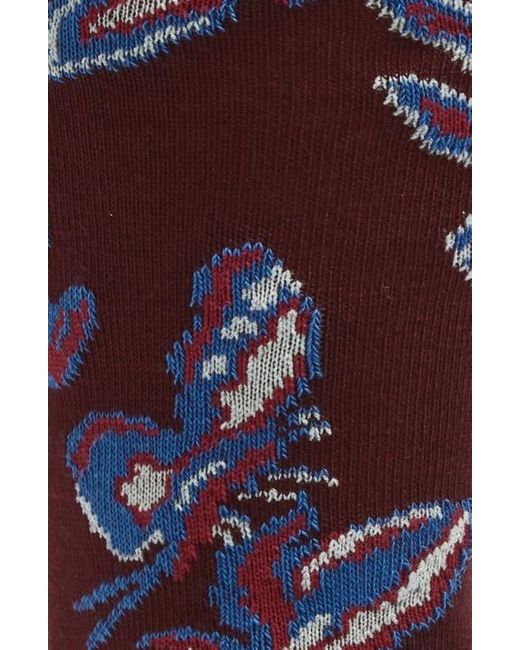 Paul Smith Red Bohemia Insect Pattern Cotton Blend Dress Socks for men