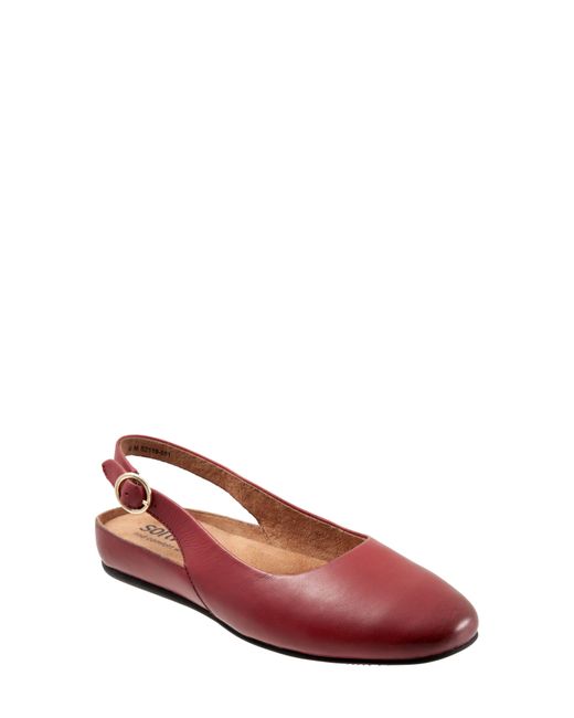 Softwalk® Red Sandy Slingback Flat Sandal